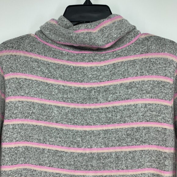 Market & Spruce Molly Top Gray Pink Stripe Cowl Neck Long Sleeve NWT - Picture 9 of 10
